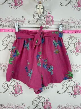 Non stop shorts vintage High-Waist Pink Floral Tie-Front Shorts